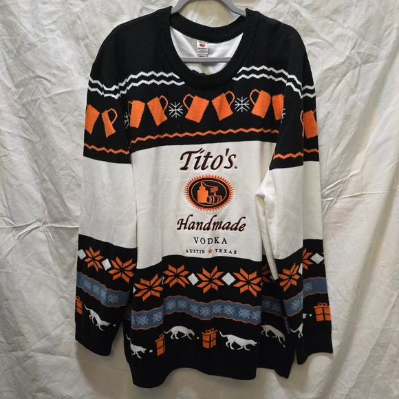 Titos Vodka Handmade Ugly Christmas Sweater Mens 4XL Holiday Party Knit - Picture 1 of 9